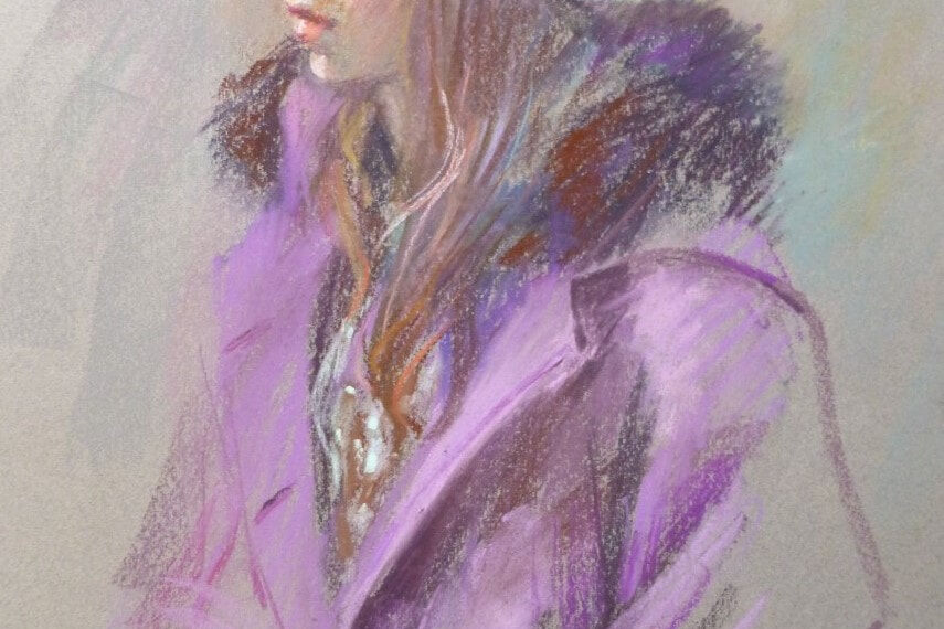 Barbara Mcmanus_Girl in Winter 24cm w X 40cm h_550 framed