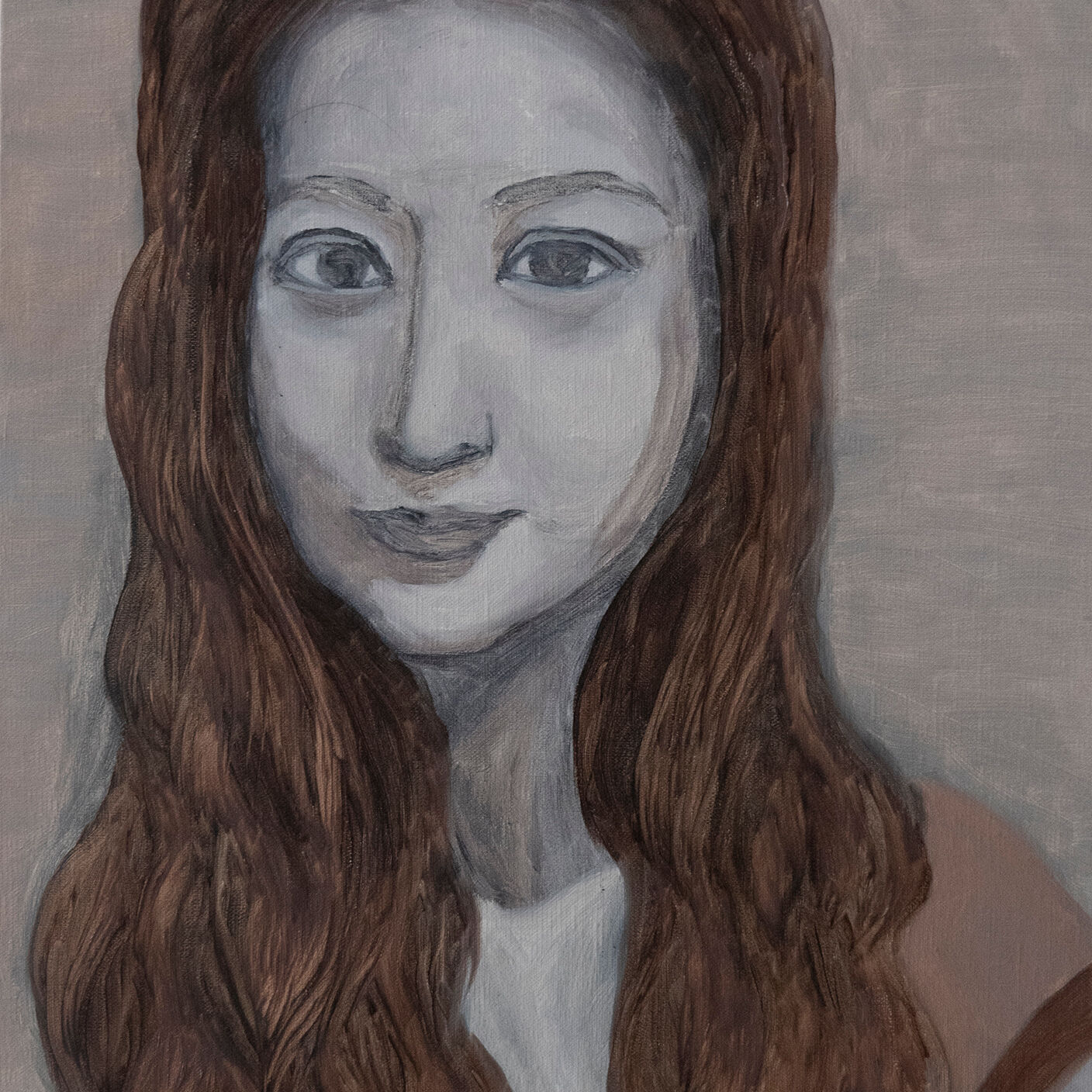 In the lockdown period, Lihong started her first self portrait painting.​