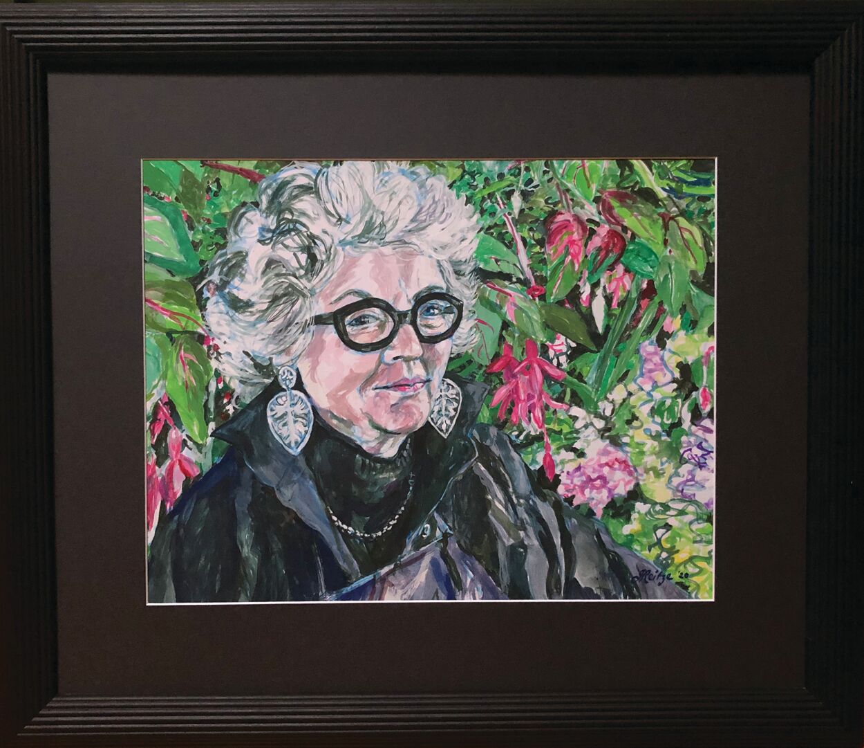 jo-reitze-self-portrait-with-iso-curls-and-my-painting-framed