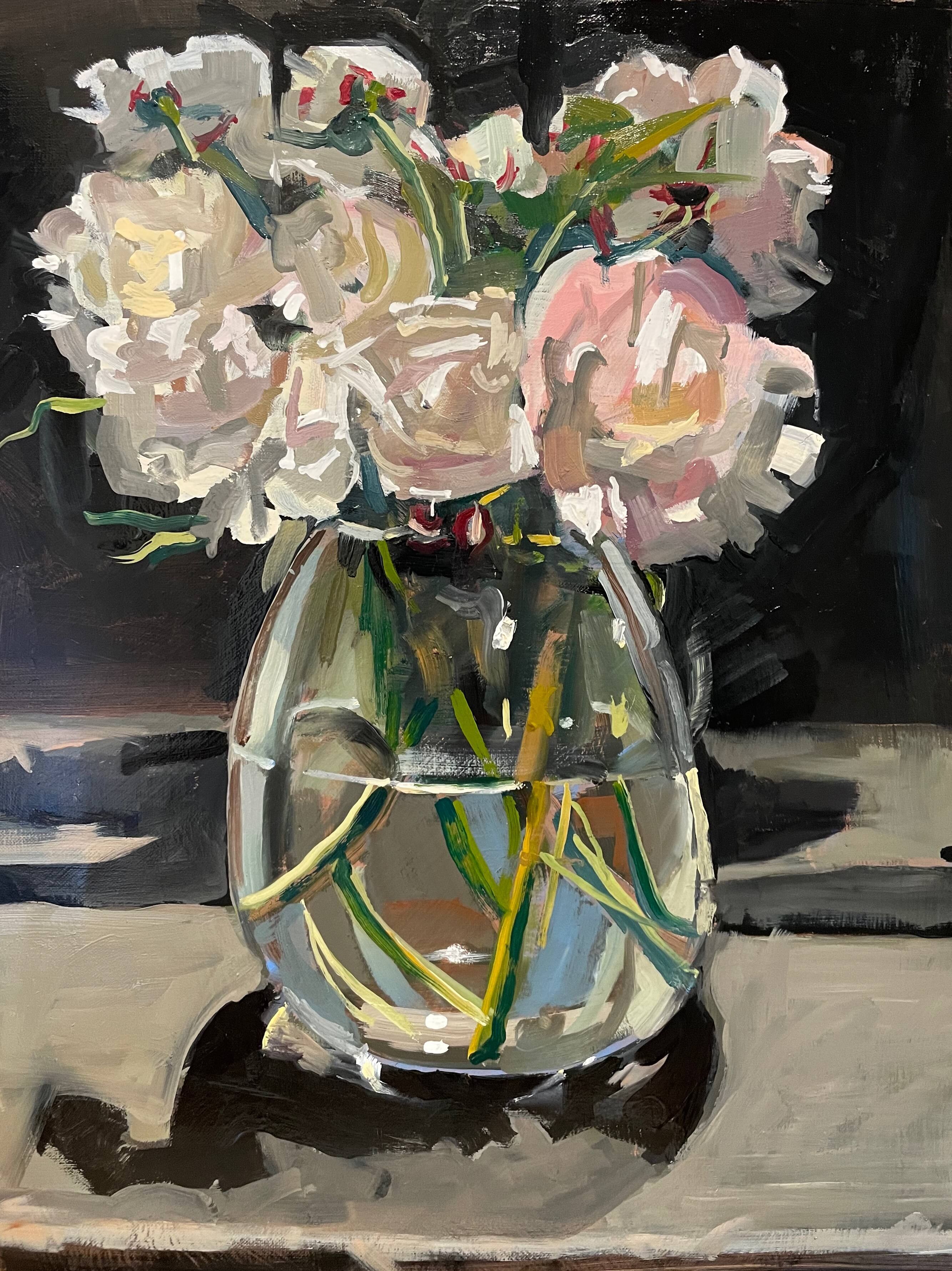 Peonies in Glass Vase Gallery Image