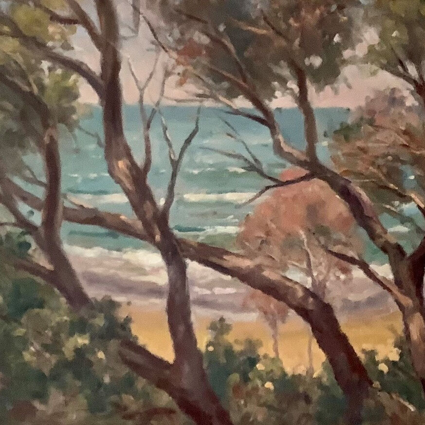 Tee Tree View, oil On Canvas Board, w62xh52