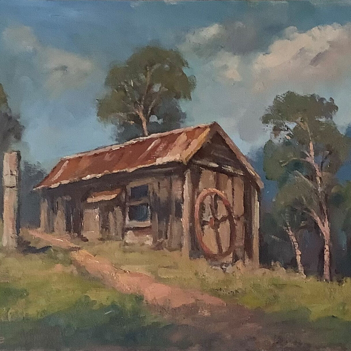 Old Shack near Eden, Oil on Canvas Board, w49xh38