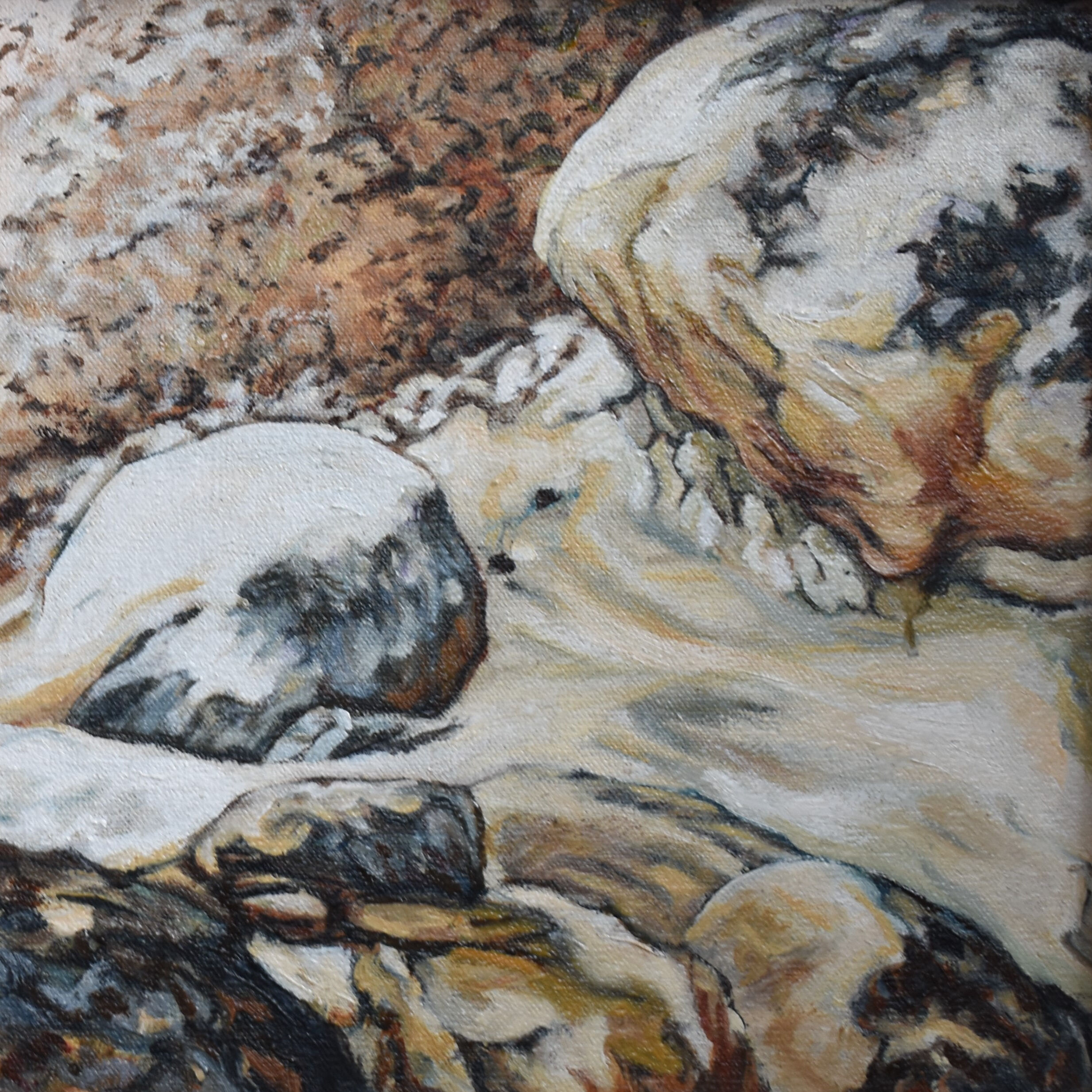 40 'Rock Silt, Clay, oil on canvas 33cms x 33cms