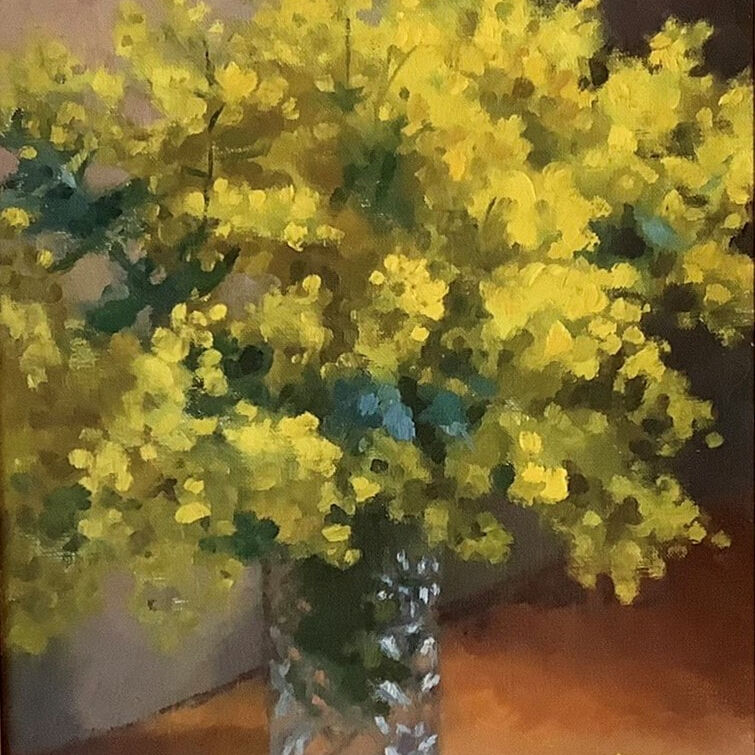 Yellow Wattle, Oil On Canvas, w41xh49