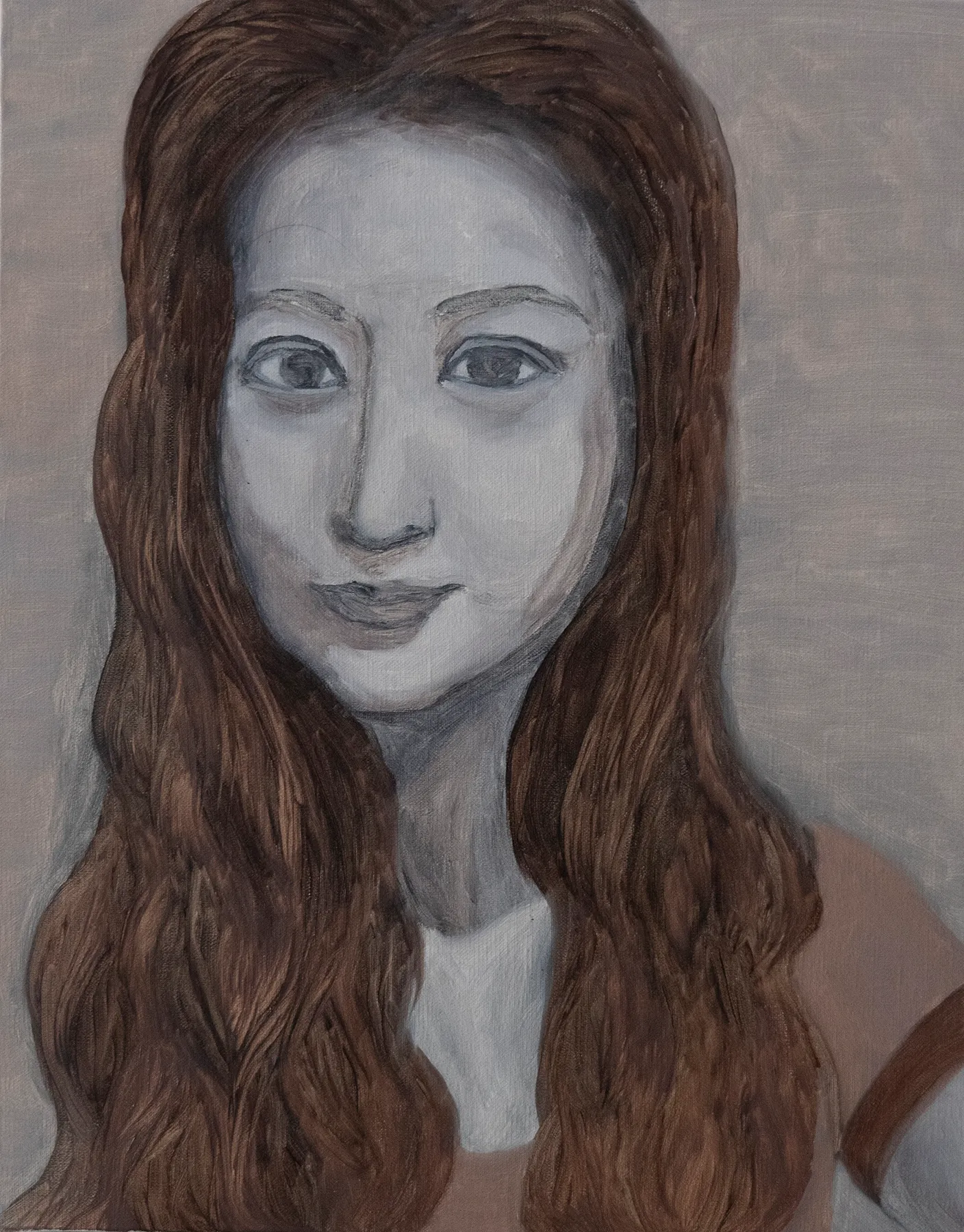 In the lockdown period, Lihong started her first self portrait painting.​