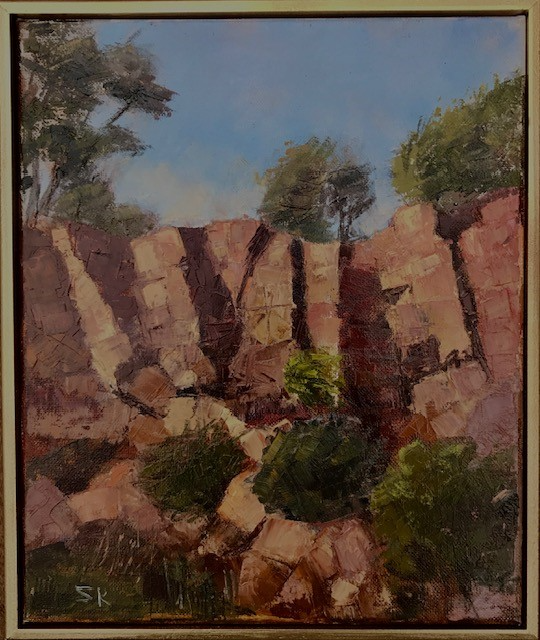 Werribee Gorge State Park, Victoria. Medium is Oil. Stretched Canvas 10 inches x 12 inches