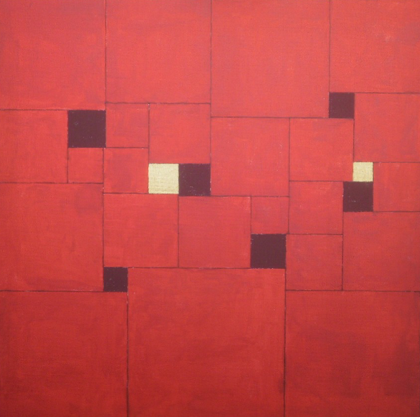 Graeme Oliver Red Square Acrylic on Canvass 
