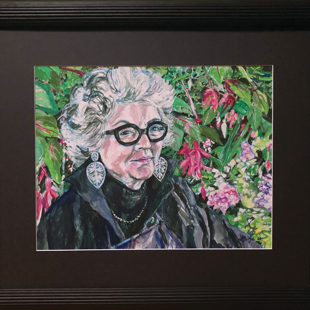 jo-reitze-self-portrait-with-iso-curls-and-my-painting-framed