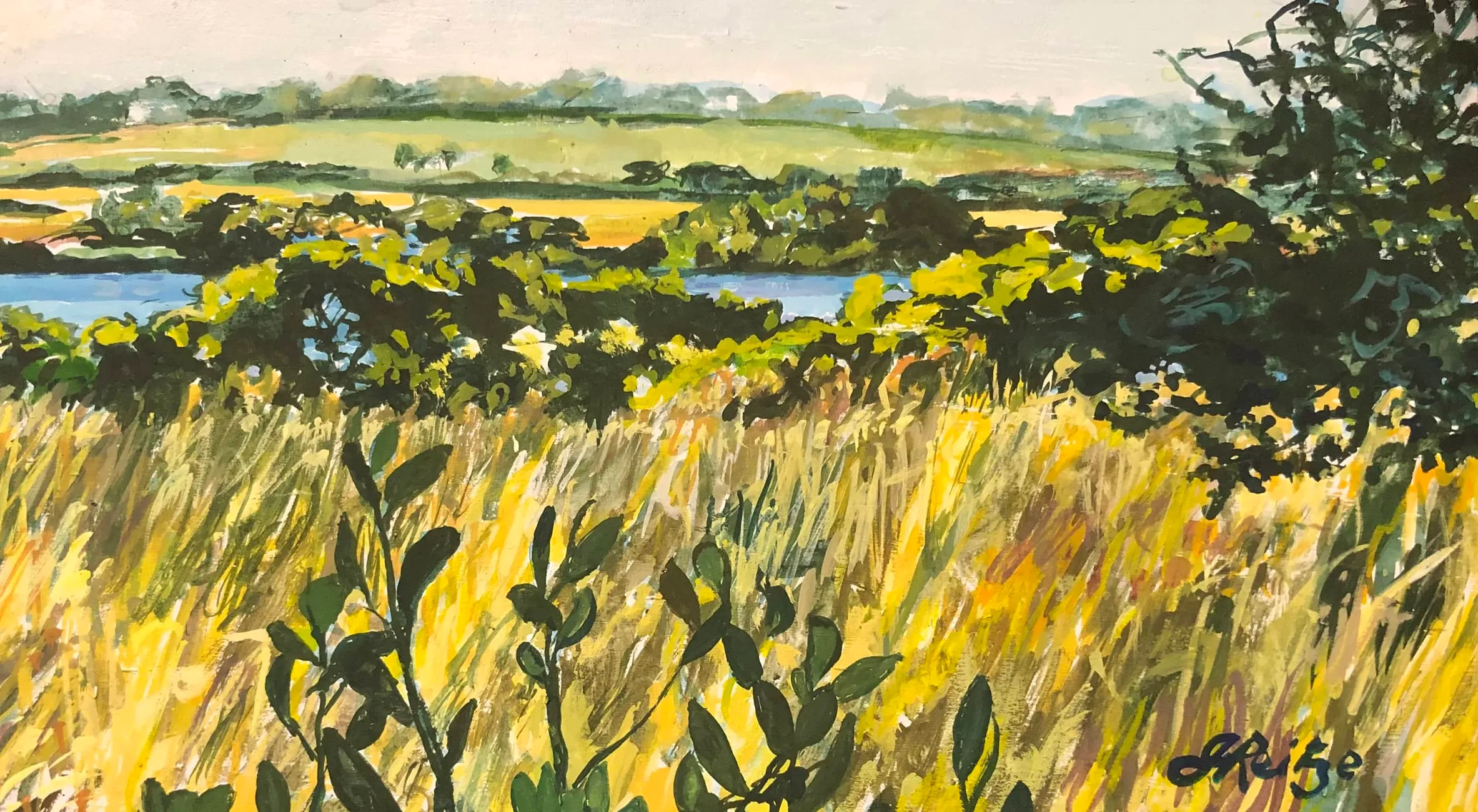 Jo Reitze Barwon Estuary 1  2024 Gouache on Board 9x5cm.jpg