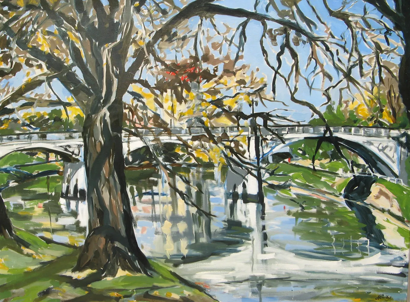 JO REITZE Morrell Bridge oil on linen 