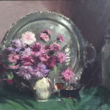 112. Albert Rydge - Flowers and Silver Tray