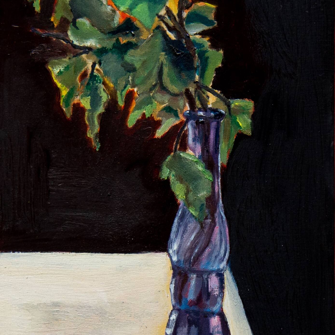 Purple Vase With Plant
