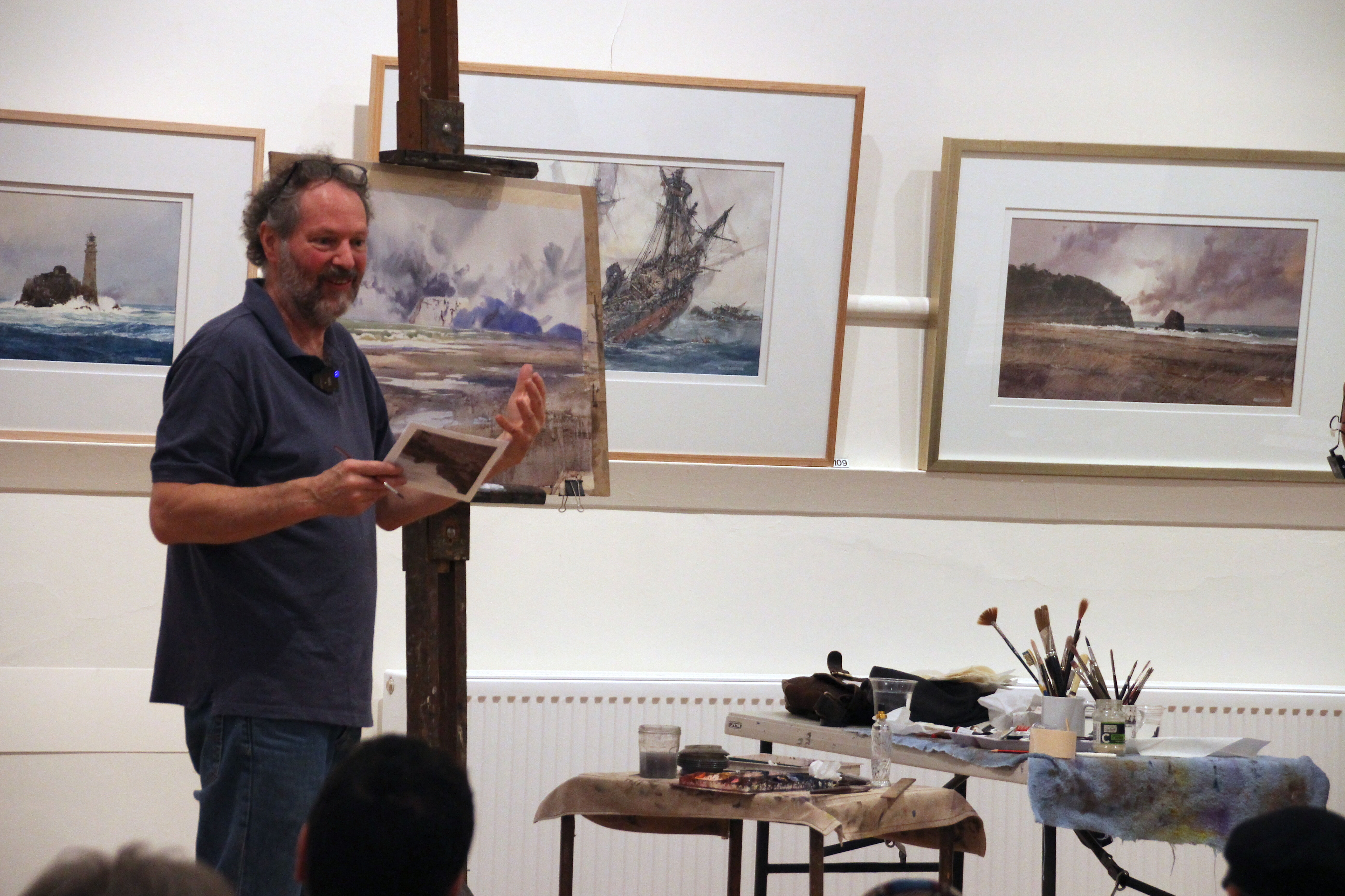 Julian Bruere giving a watercolour demonstration