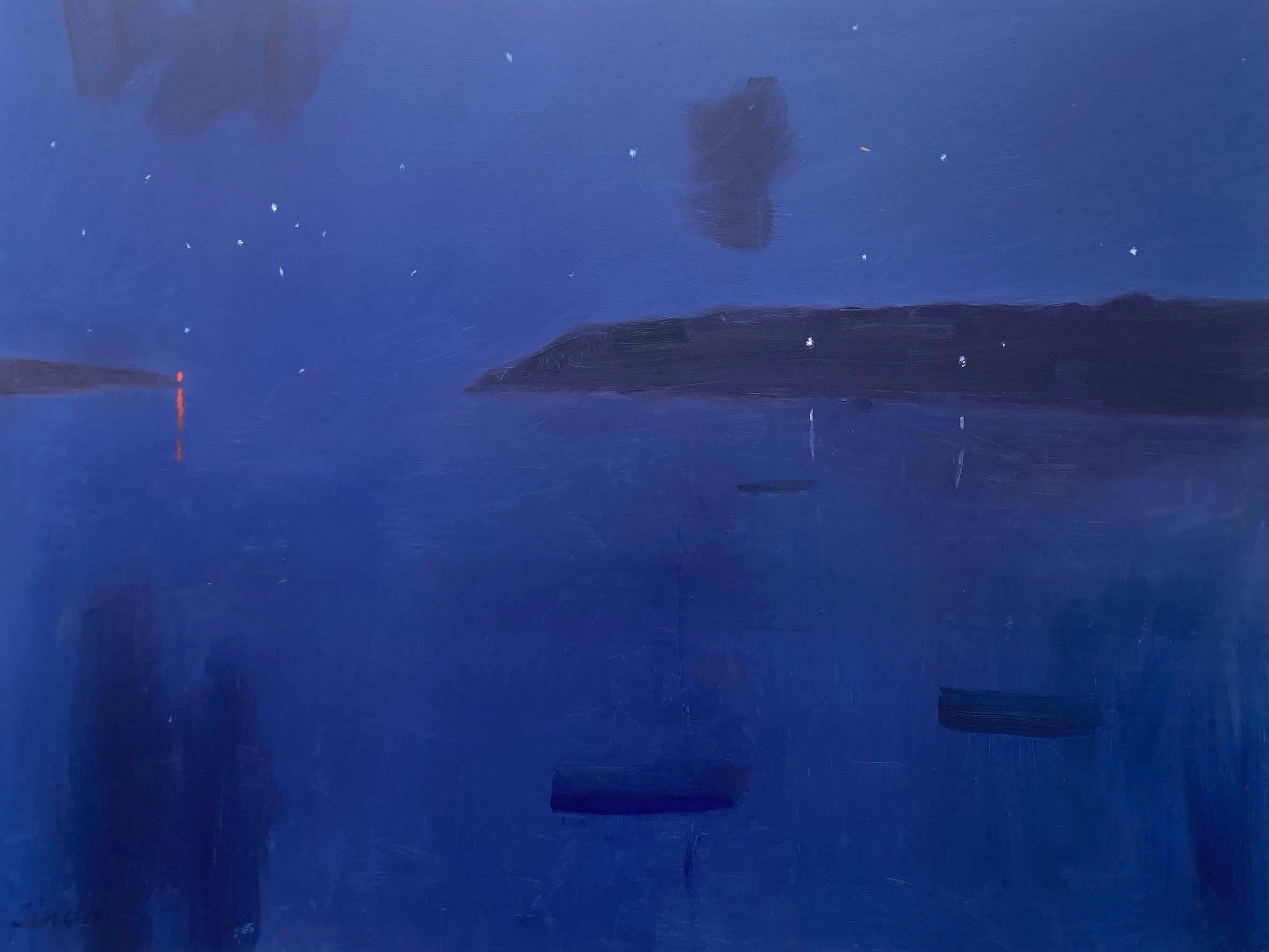 Night-time St. Helens - Tas 120cm x 90cm $2,000
