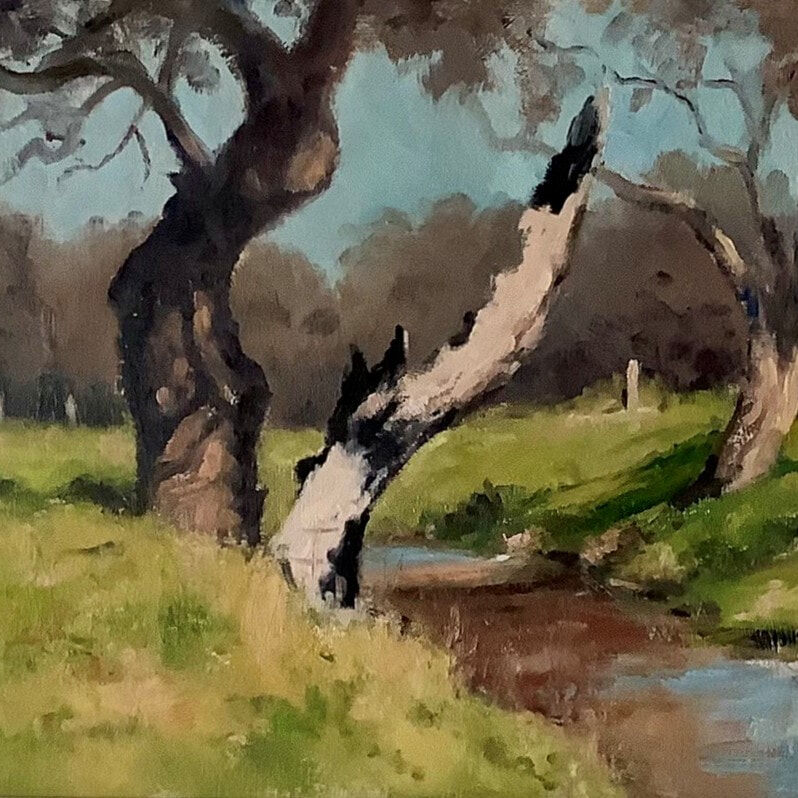 Woodlands Creek, Oil On Canvas Board, w59xh49