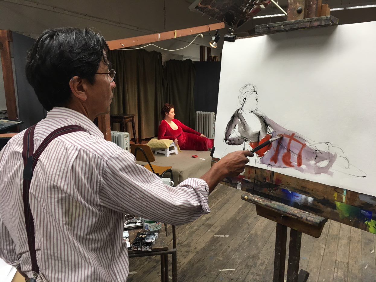 Hans Van Weerd Painting in studio