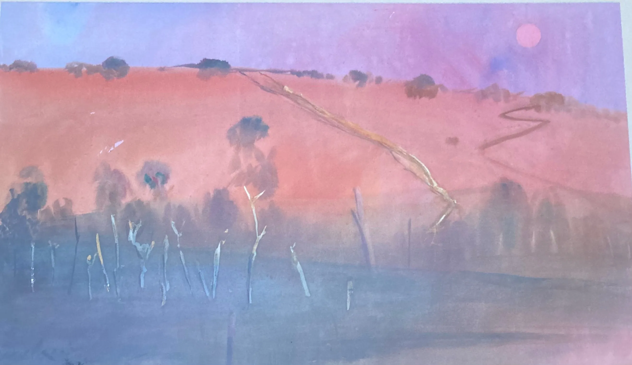 Evening Pentland Hills 110cm x 65cm   $1,500