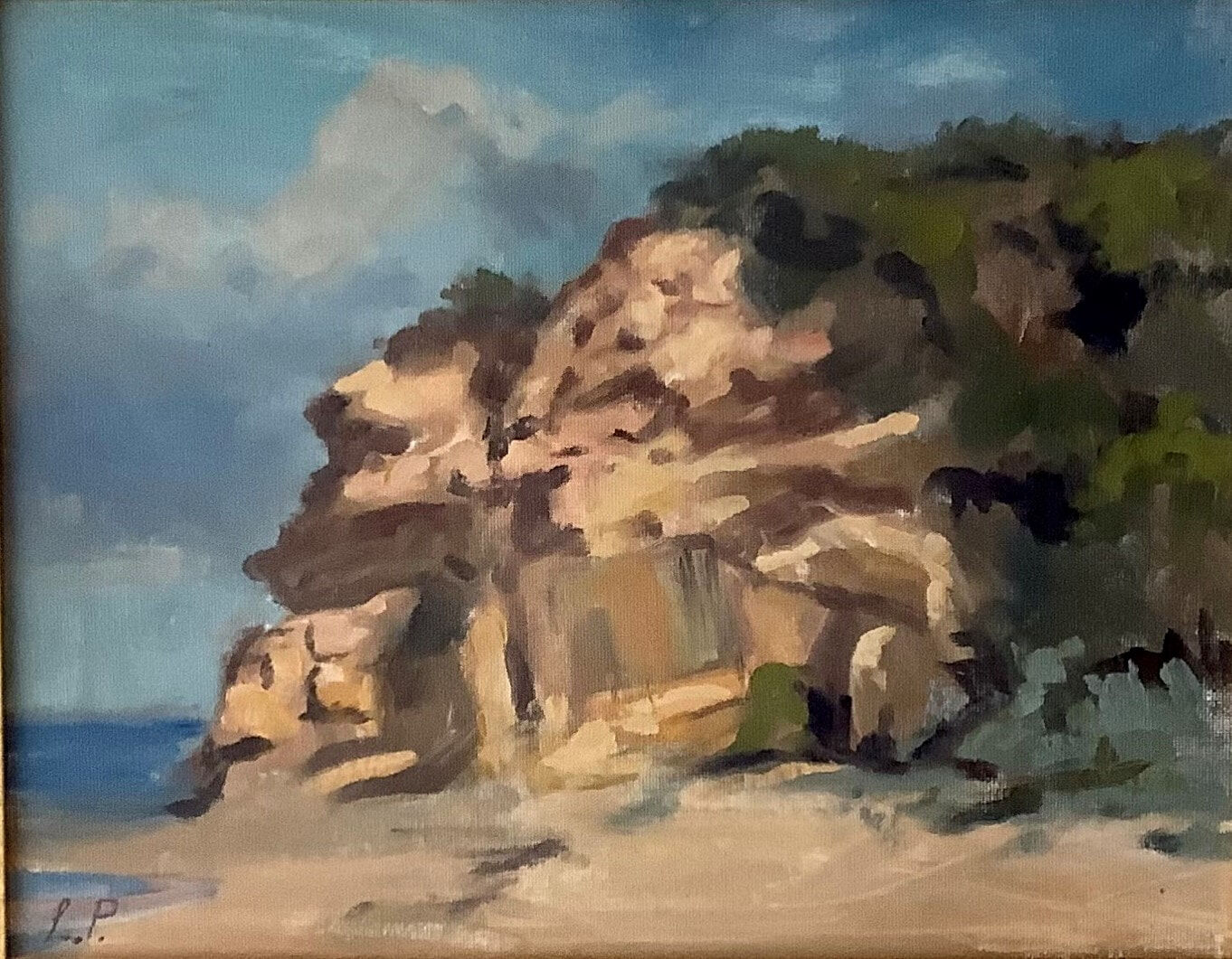 Cliff Study, Oil On Canvas Board, w48xh41