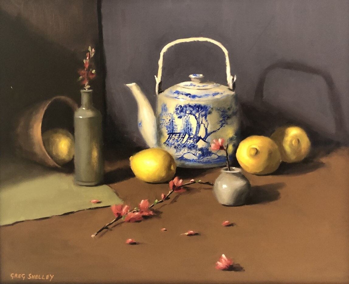 Teapot & Lemons by Greg Shelley_Oil