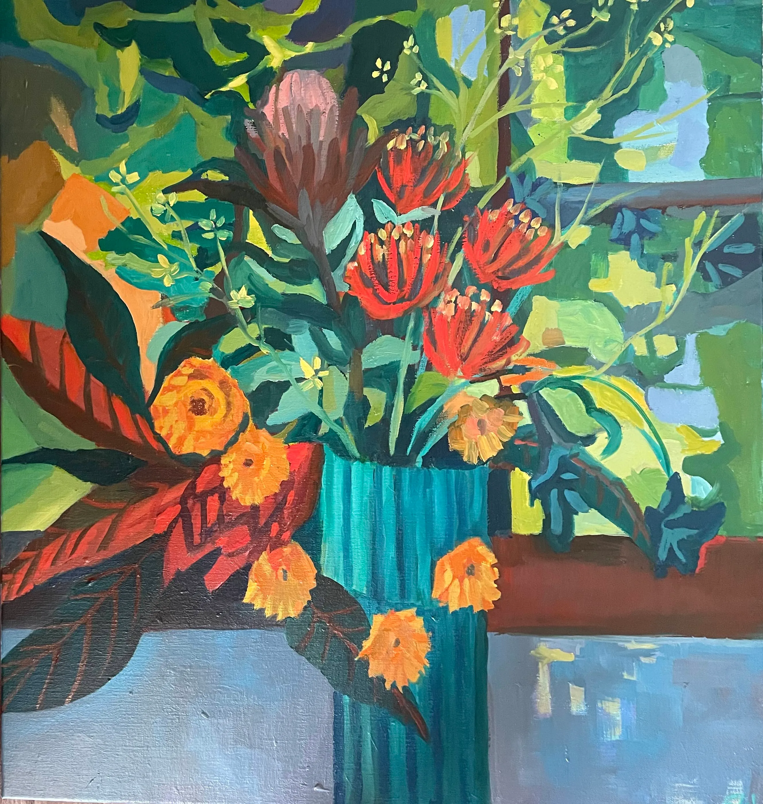 2023_WindowFlowers3_oilonlinen_66x61