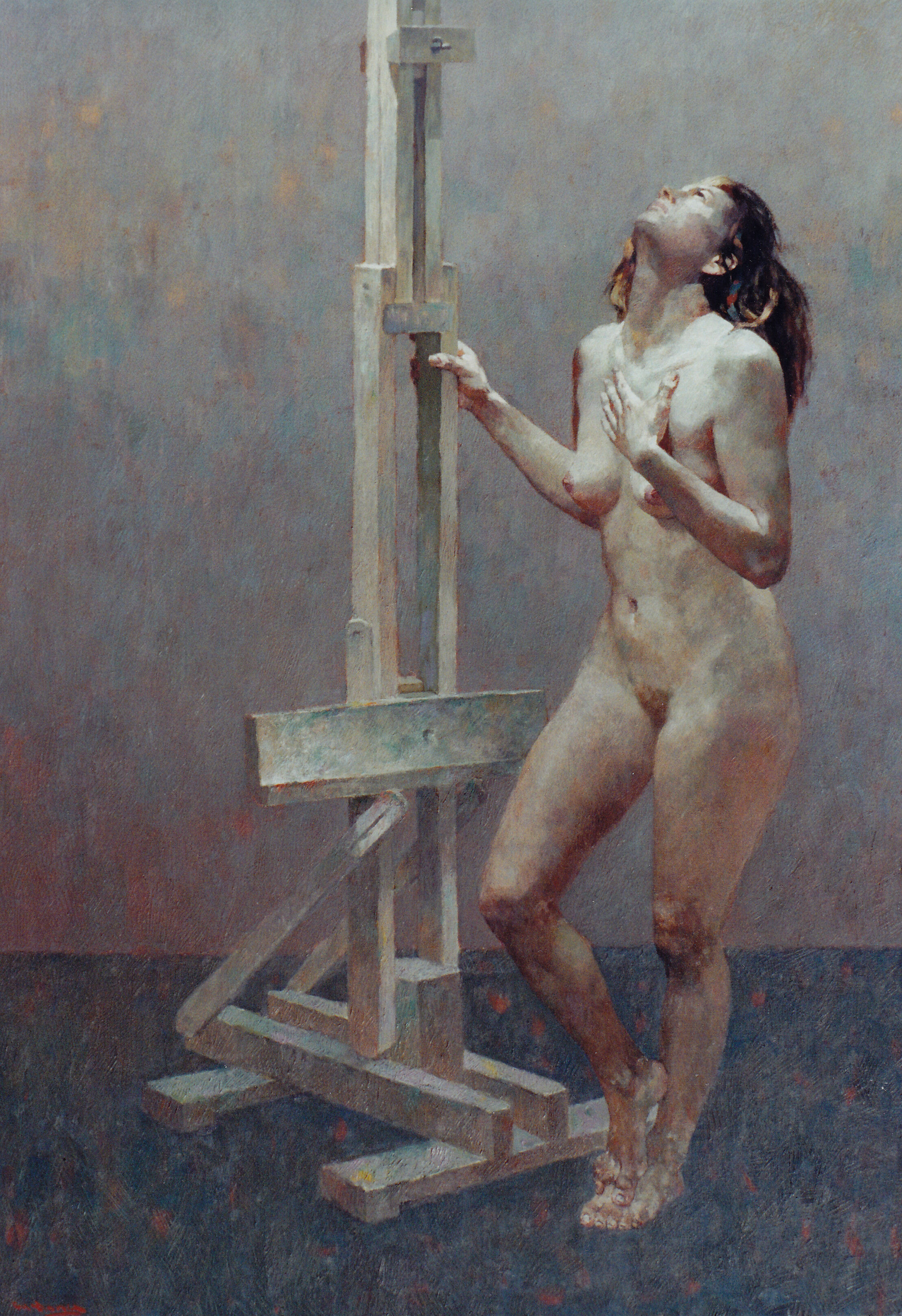 Nude and easel - 165 x 115cm - oil on canvas - Hong Fu