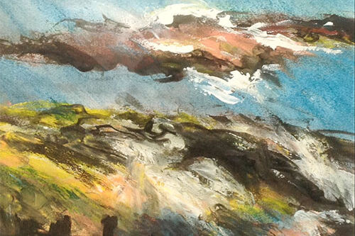 'Tormented Cloudscape' pastel by Joseph Luczynski